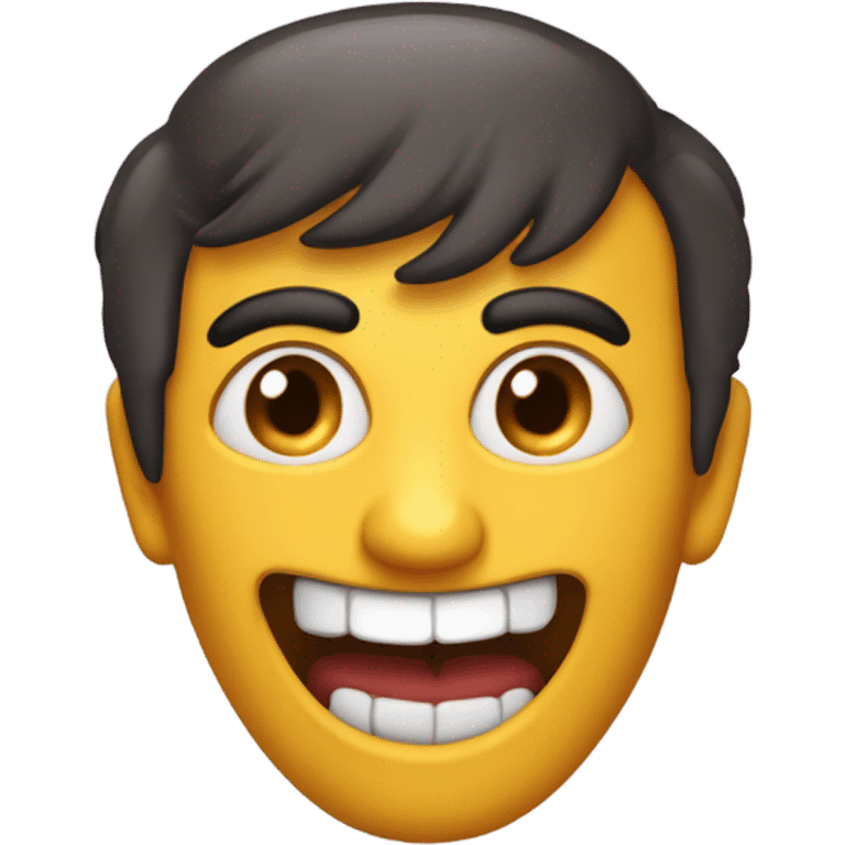 Crea un umano con corna di diavolo e sorriso inquietante  emoji