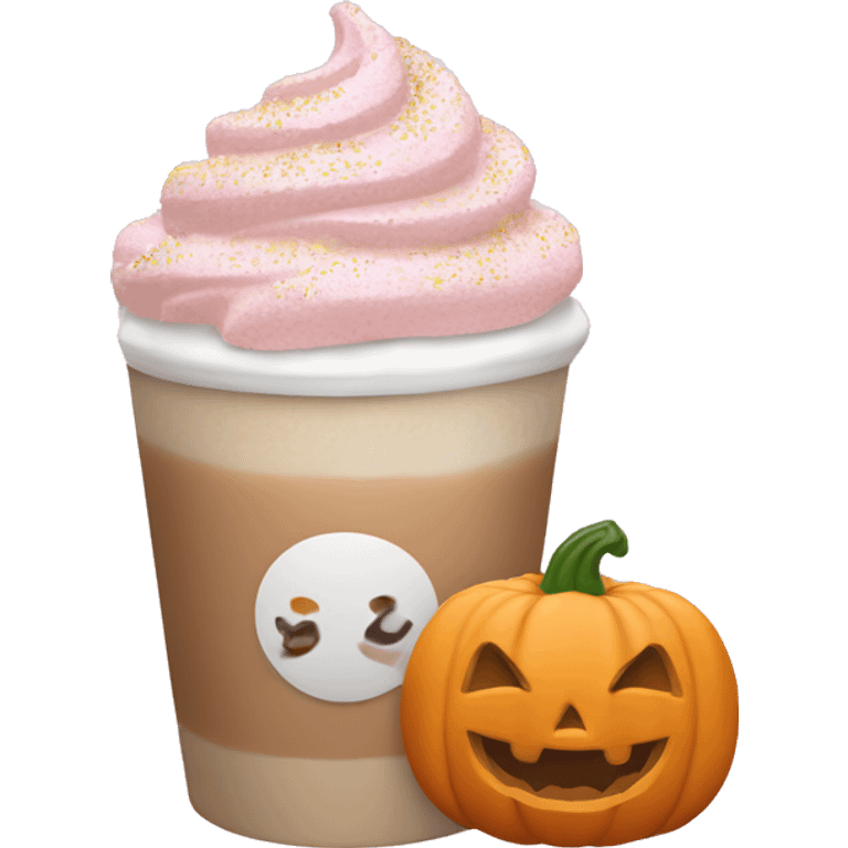 Light pink pumpkin latte in Sprinkling emoji