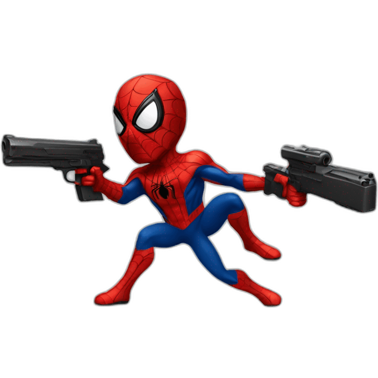 Spiderman carring a gun emoji