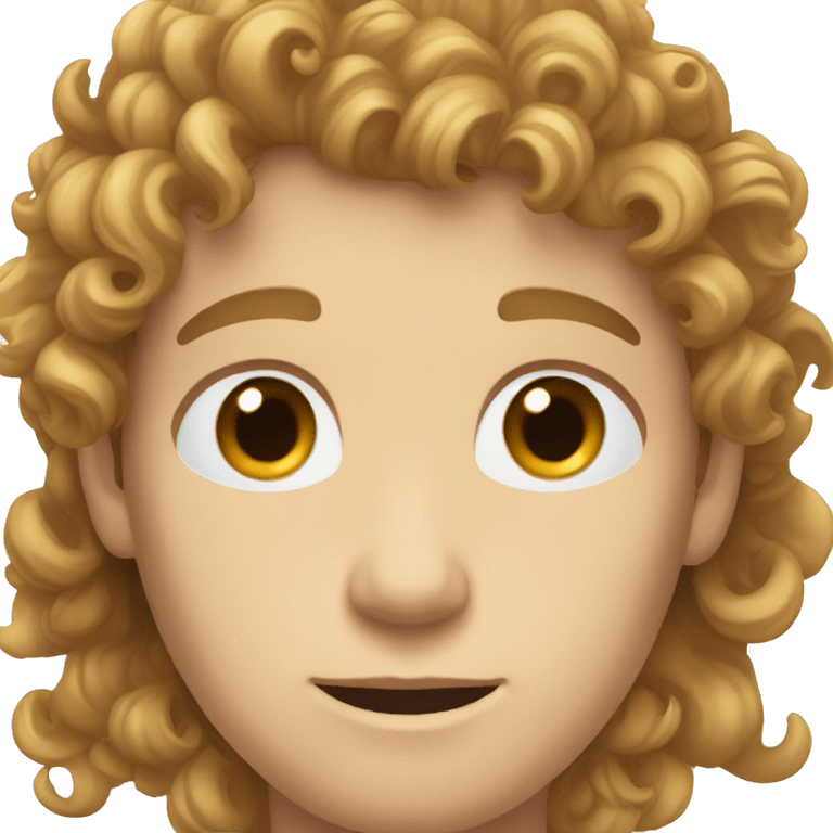 man with curly light brown hair and blue eyes and light skin emoji