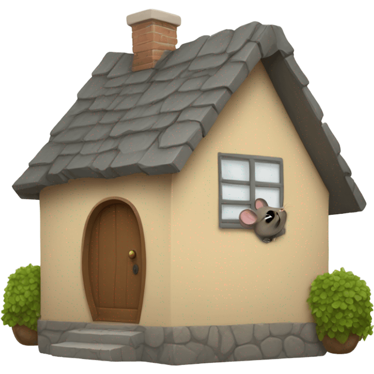 A house with a mouse in it￼￼ emoji