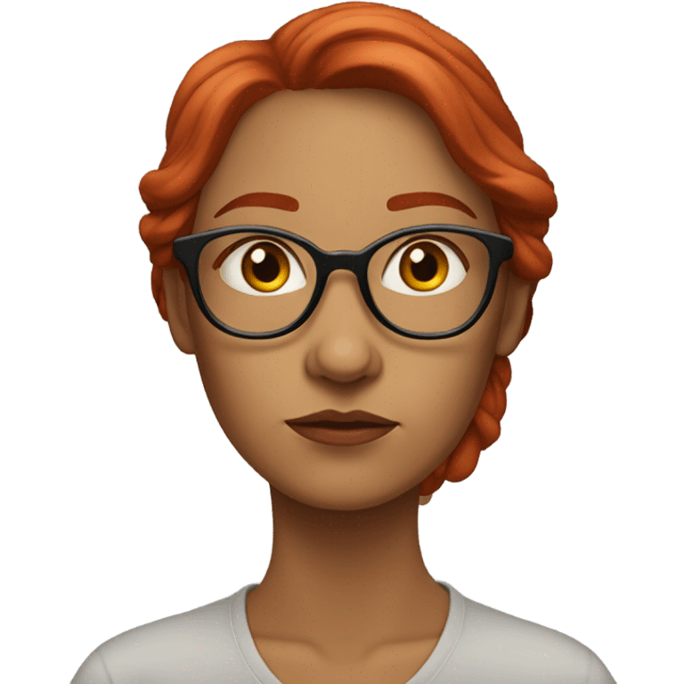 red hair woman nutritionist glasses doubts emoji