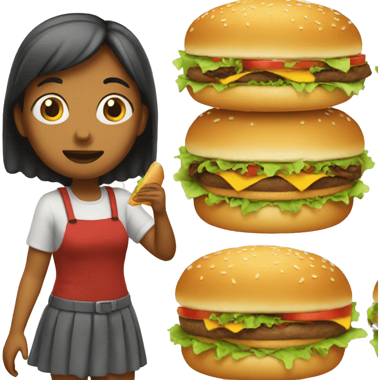 girl being an hamburger emoji