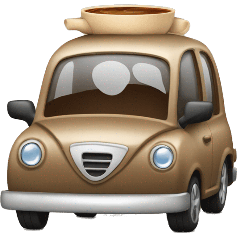 Car with coffee emoji