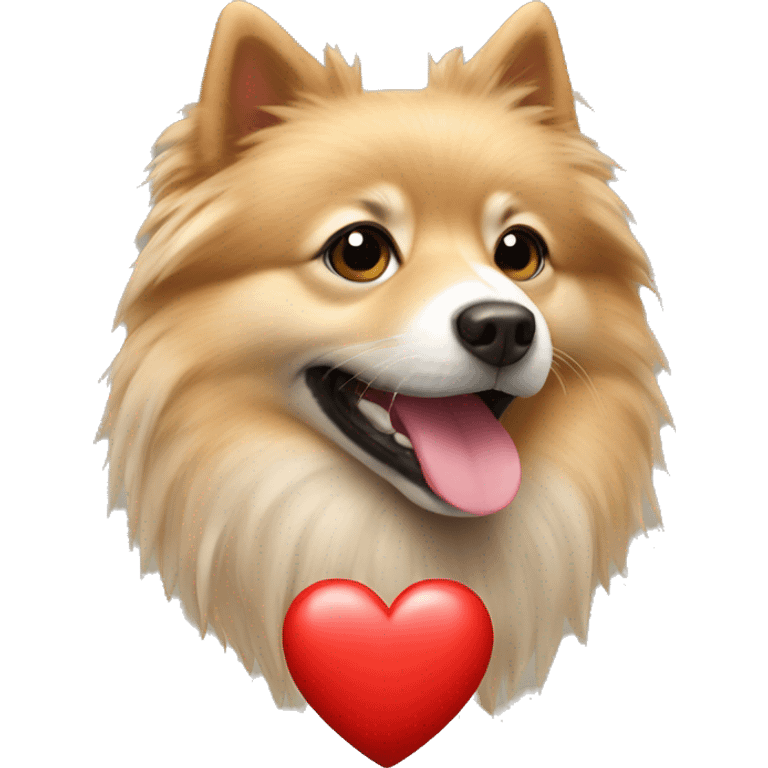 spitz and heart around  emoji