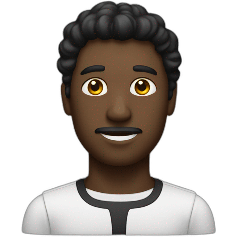 Homme peau noir avec un taper emoji