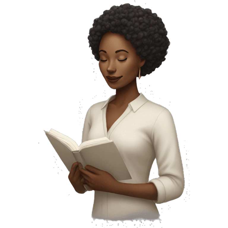 Beautiful Black woman doing poetry  emoji