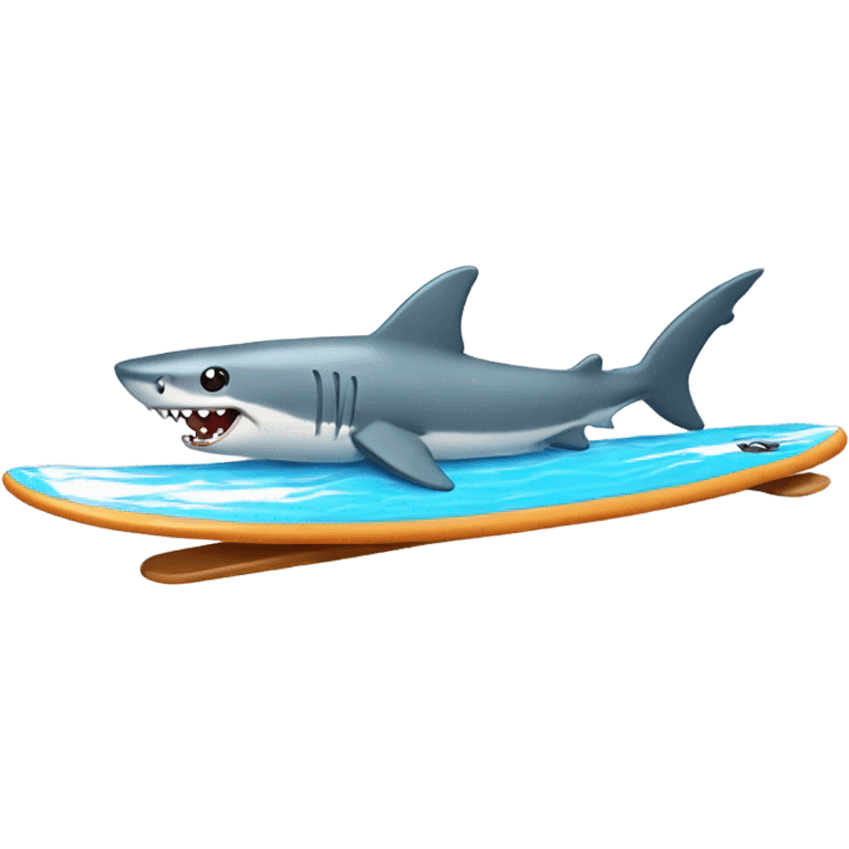 Shark riding surf board emoji