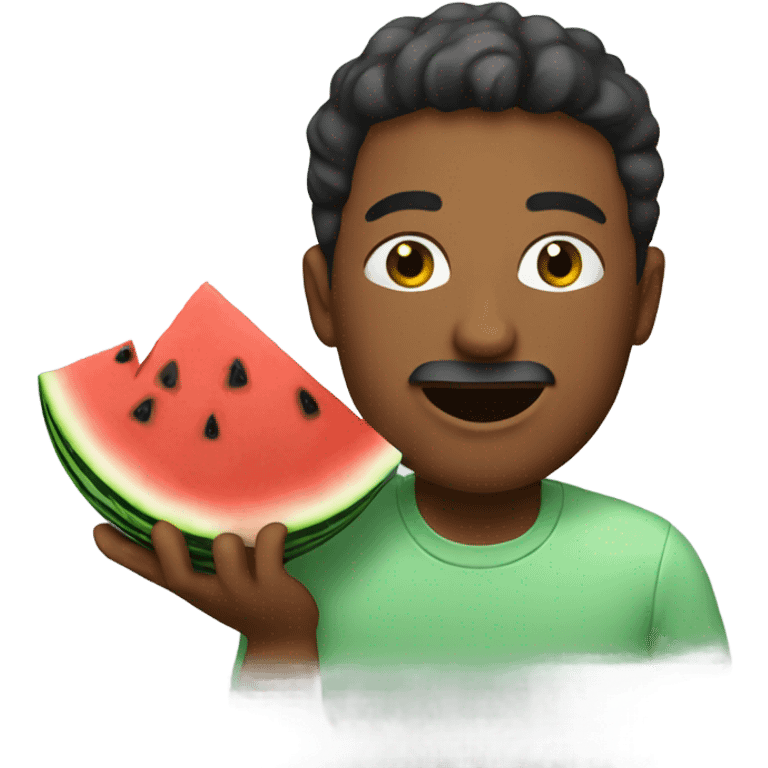 Man eating watermelon emoji