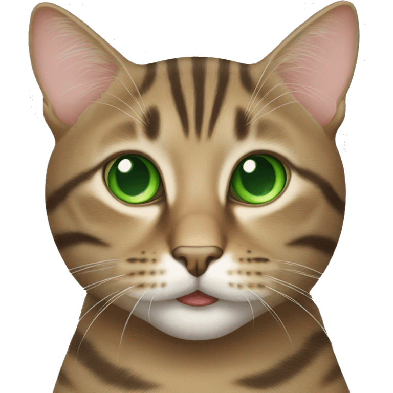 Tabby cat with green eyes emoji