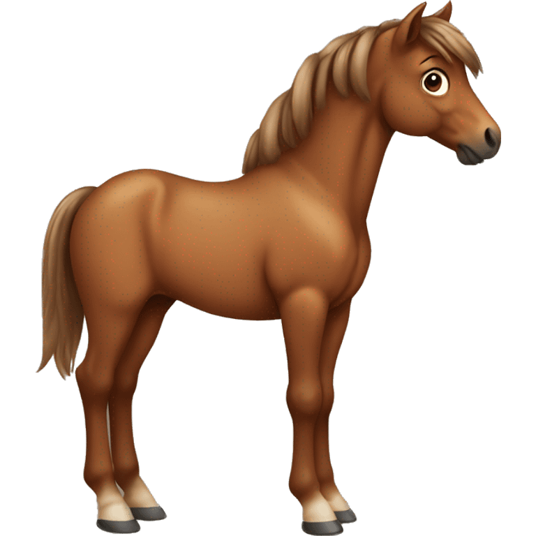 extremely cute full body BROWN baby horse emoji