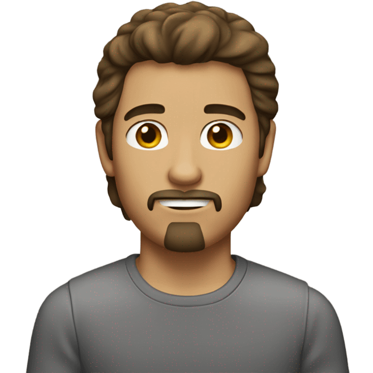 Brown haired man with goatee and mullet emoji