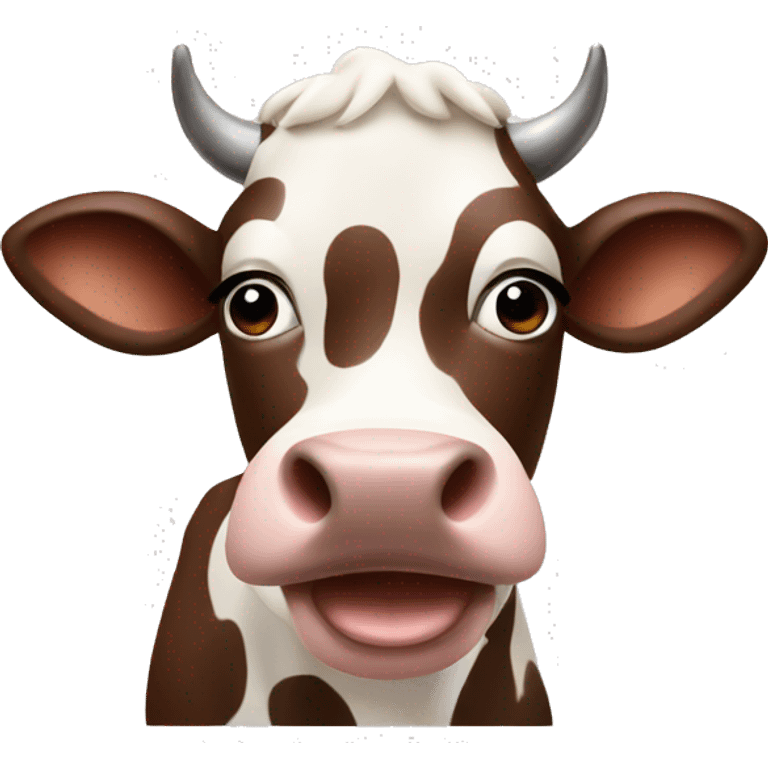 A cow that gives milk with chocolate emoji