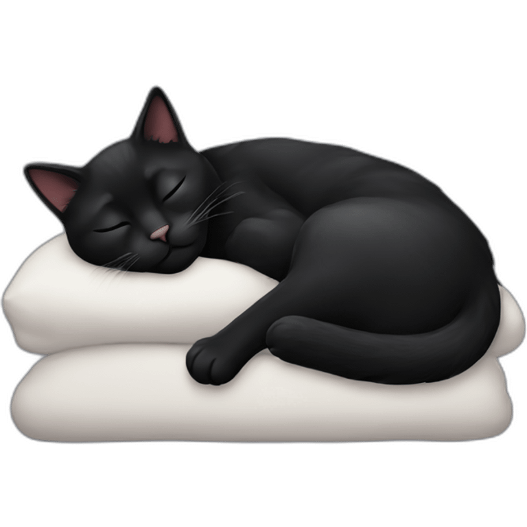 black cat sleeping emoji