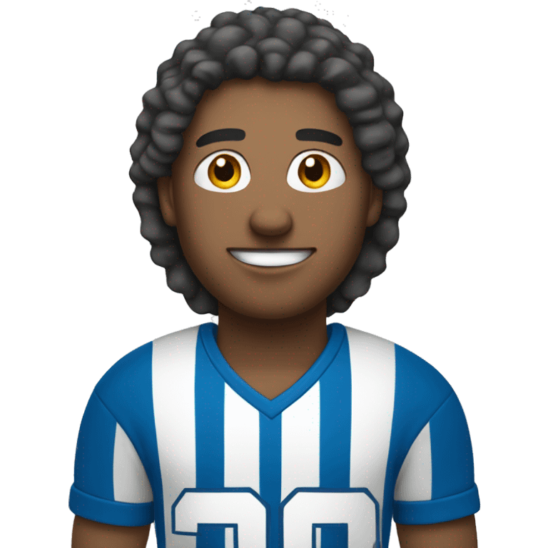 football player with a white & blue stripes t-shirt emoji