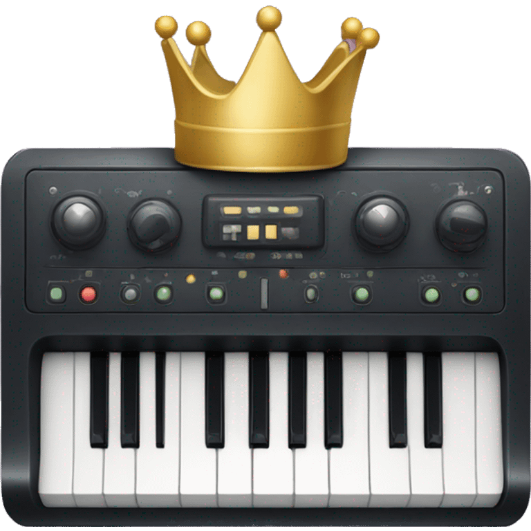 a synth with a crown on the corner emoji