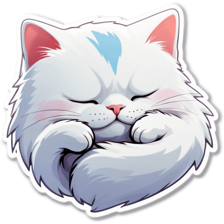 sleepy white cat emoji