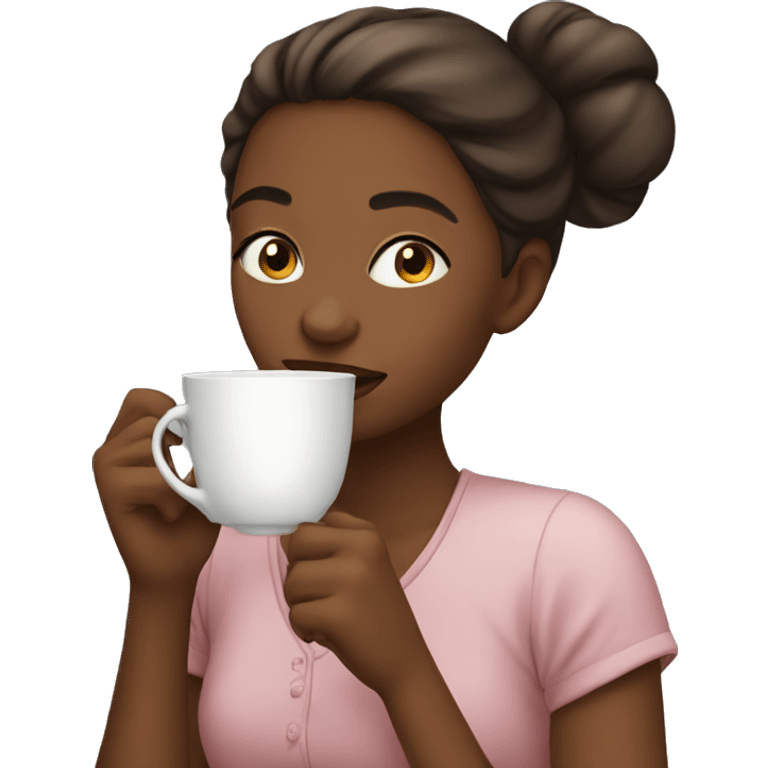 Girl sipping tea emoji