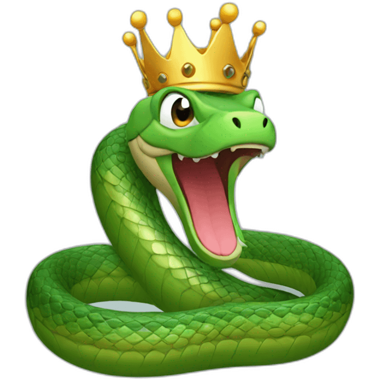 snake emoji with crown emoji