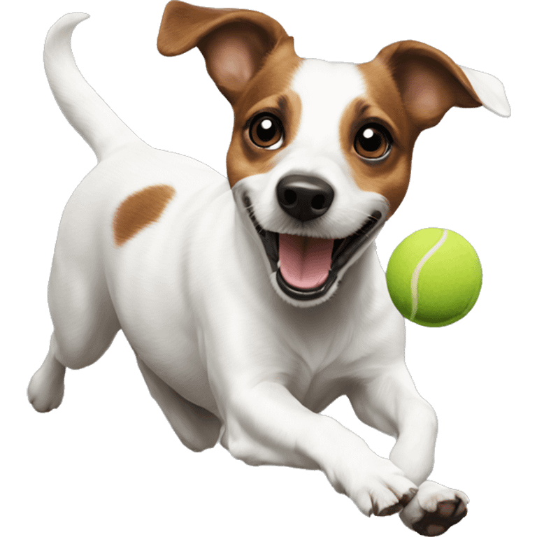 Jack Russell running after a ball emoji