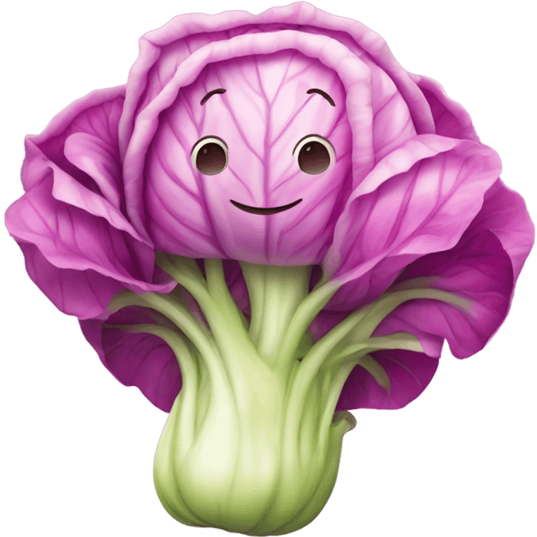 pink cabbage with happy face emoji