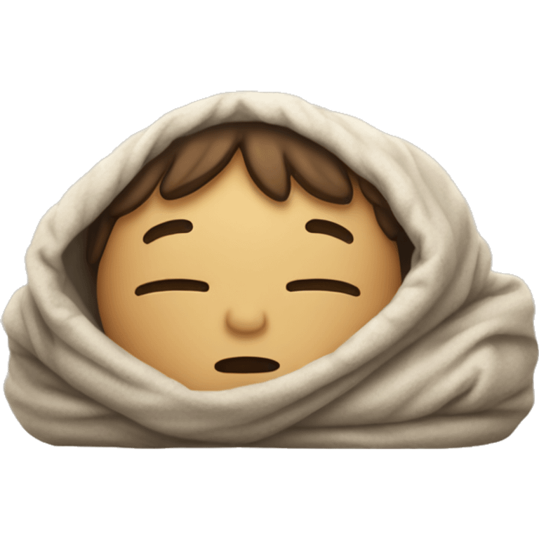 Human wrapped up in blanket like a burrito because they’re tired  emoji