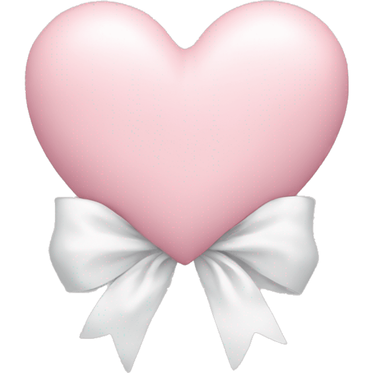 Pastel pink heart with white bow emoji