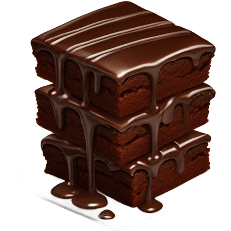 Brownies topped with melted chocolate for a realistic texture emoji