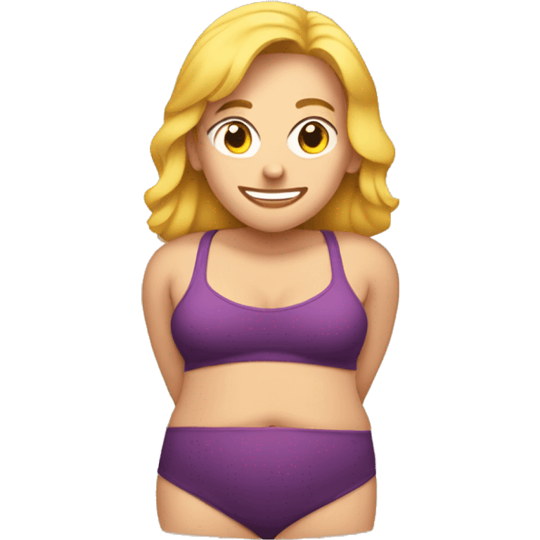 Large stomach muscles, Caucasian woman emoji