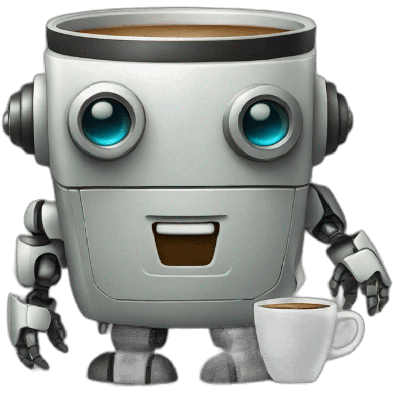 robot with coffee emoji