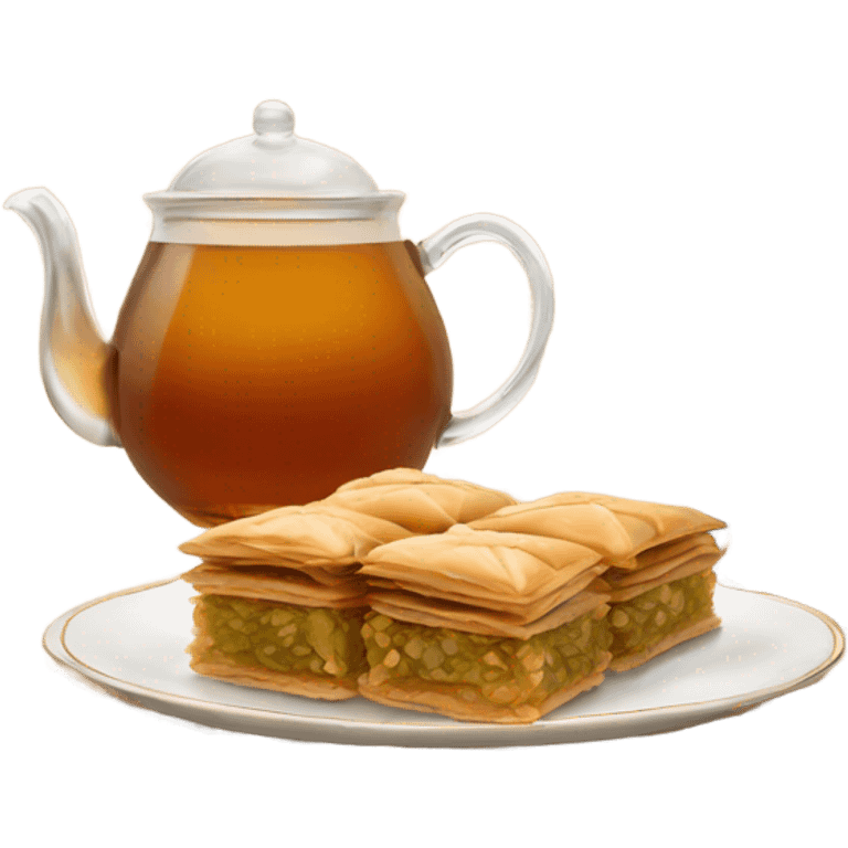 baklava and pretty moroccan tea emoji