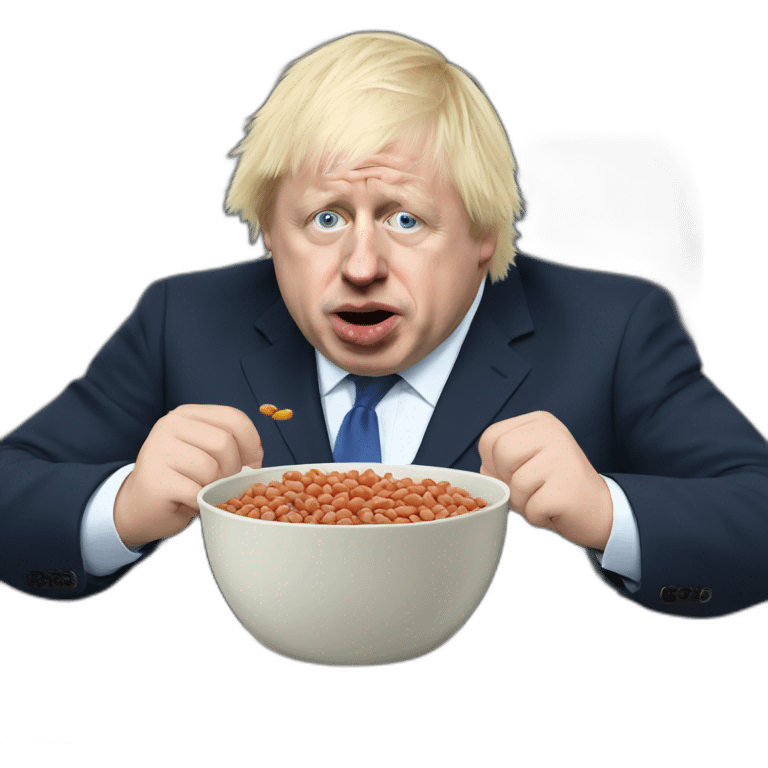 Boris Johnson eats beans emoji