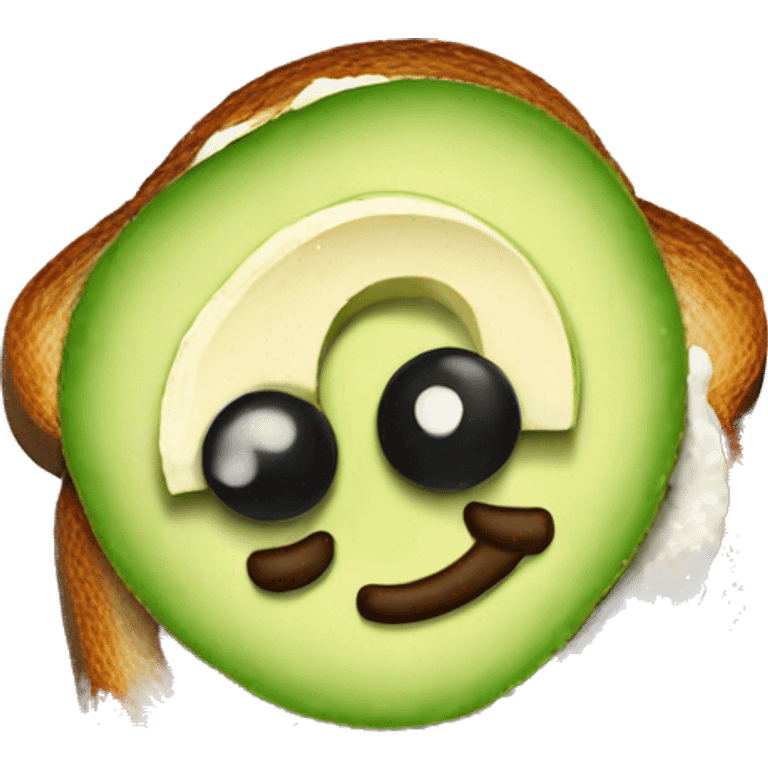 Avocado toast with salt pepper on top emoji