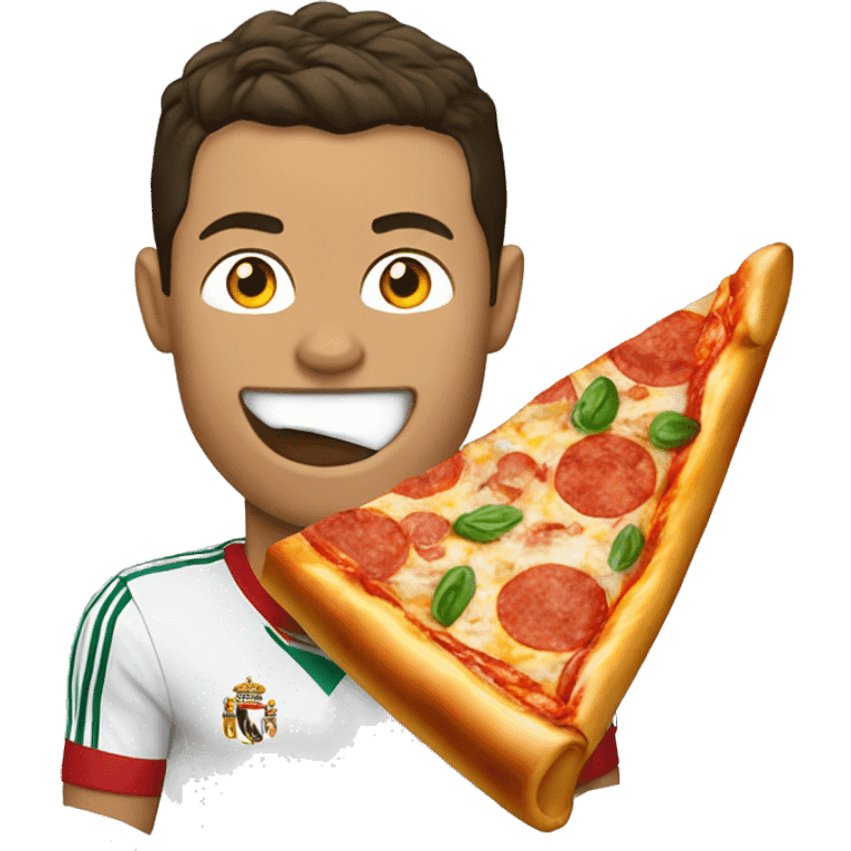 Cristiano Ronaldo eating a pizza slice  emoji