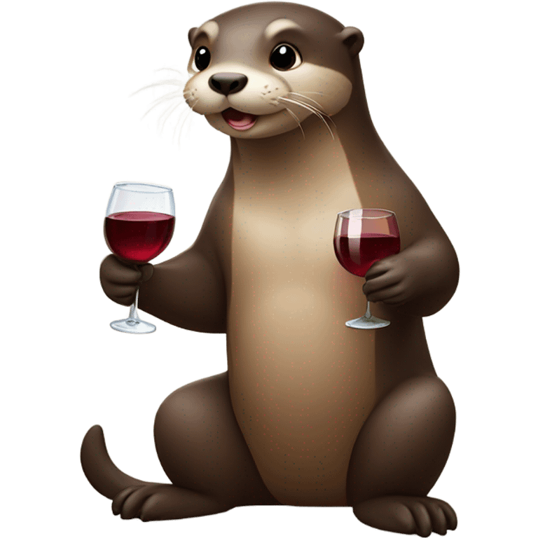 Otter with wine emoji