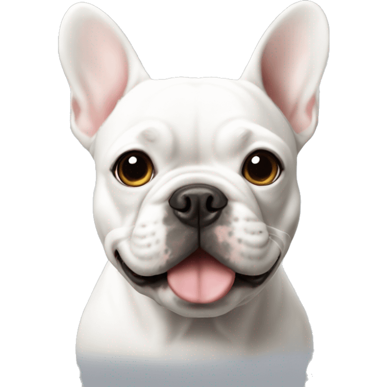 A white French Bulldog  emoji