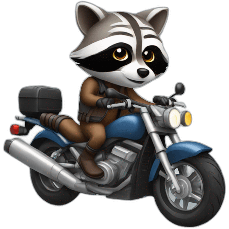 Raccoon  on motorbike emoji