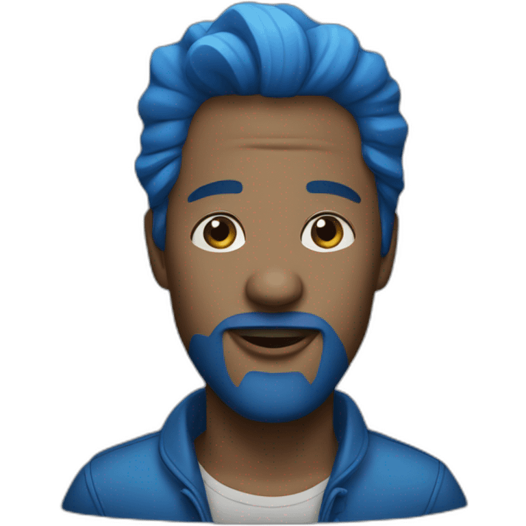 Blue male face singer emoji