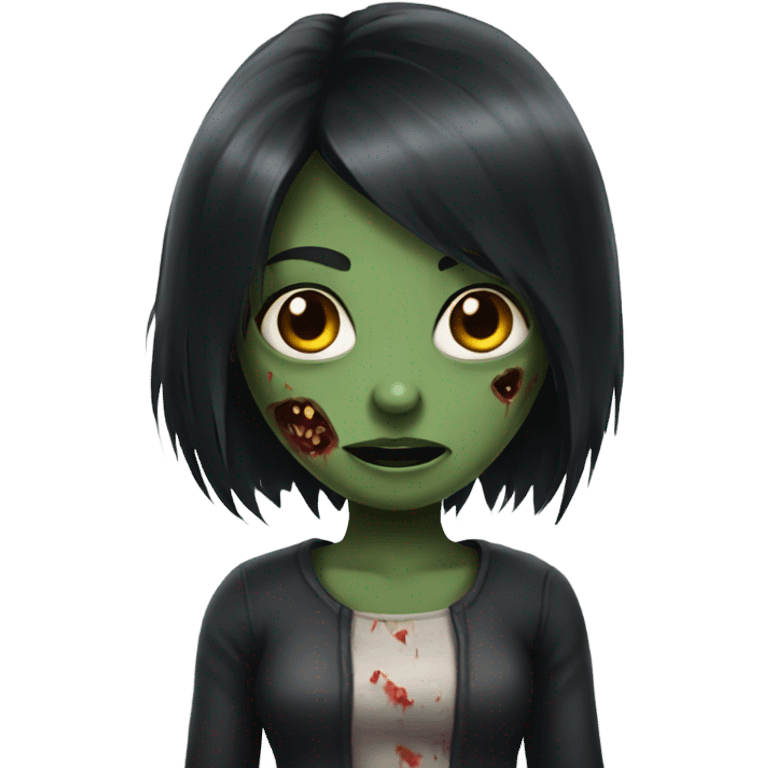 zombie girl with black hair emoji