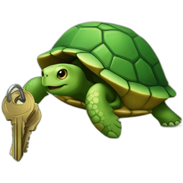 turtle with two keys emoji