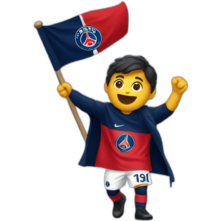 PSG Supporter Holding a Flag emoji