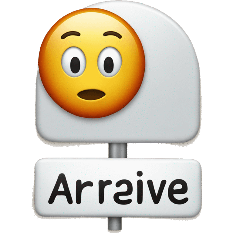 sign with text "J'arrive" on it emoji