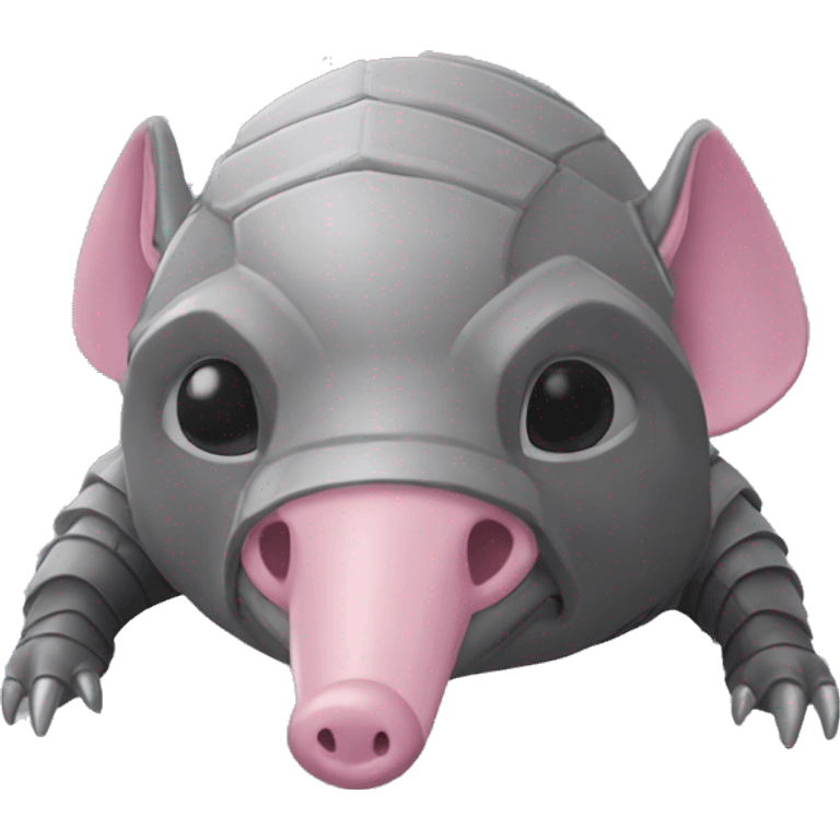 Lavender gray Pig armadillo darth Vader mask face armadillo darth Vader fanned tail feathered tail pig armadillo darth Vader face emoji