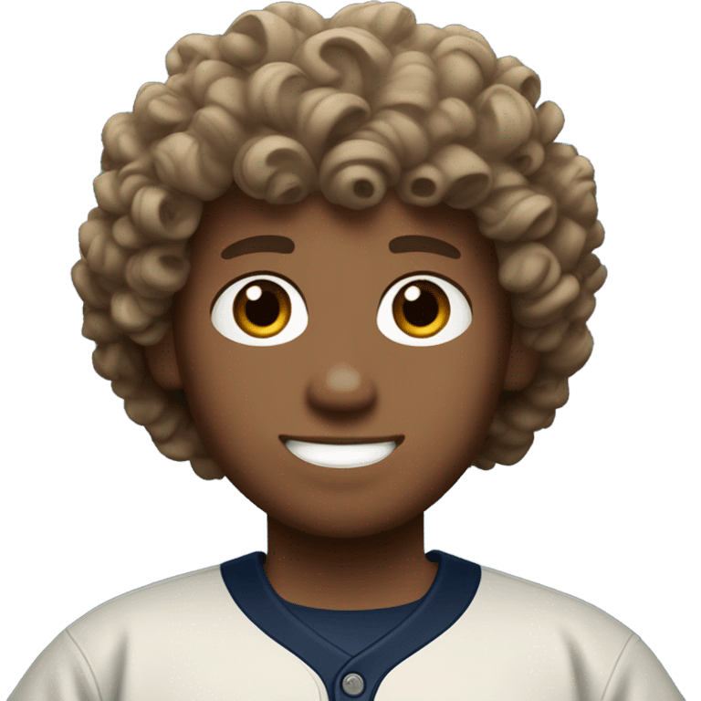 curly brown haired white boy with a padres jersey emoji