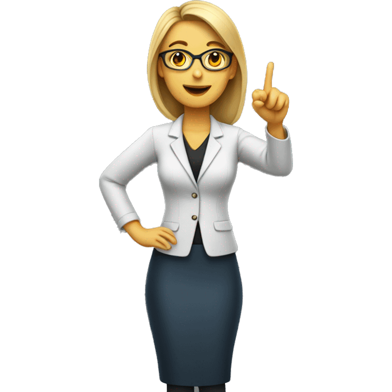 female young teacher pointing left full body emoji