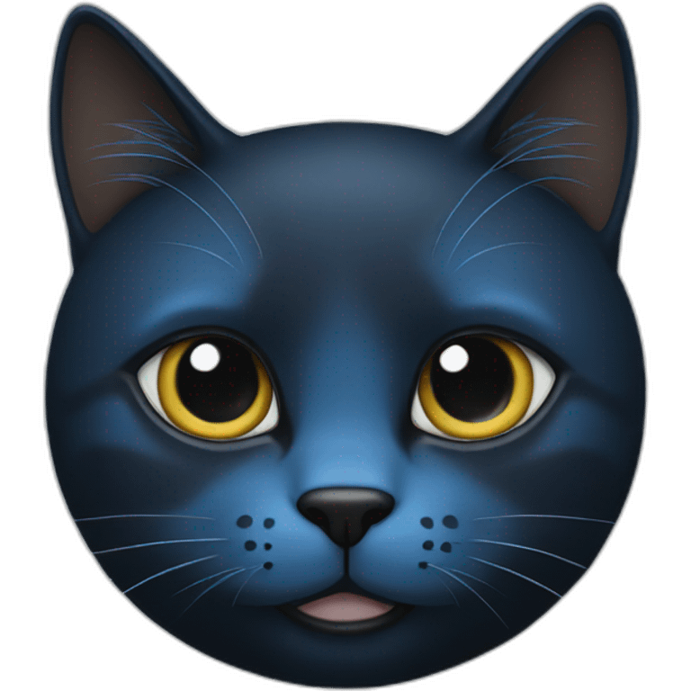 black and Blue cat emoji