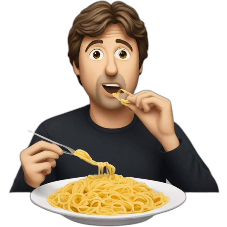 Paul mec cartney eating pasta emoji