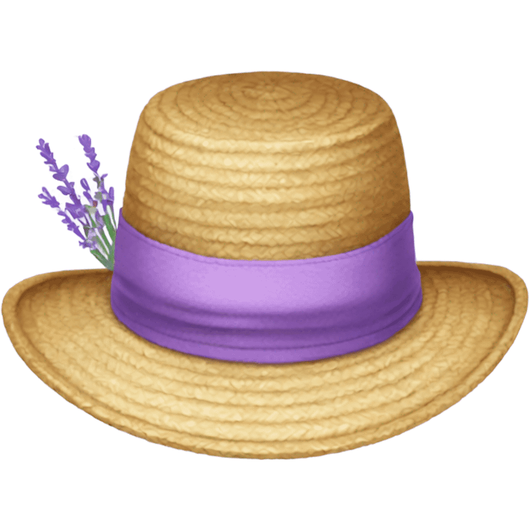 Straw hat and lavender emoji