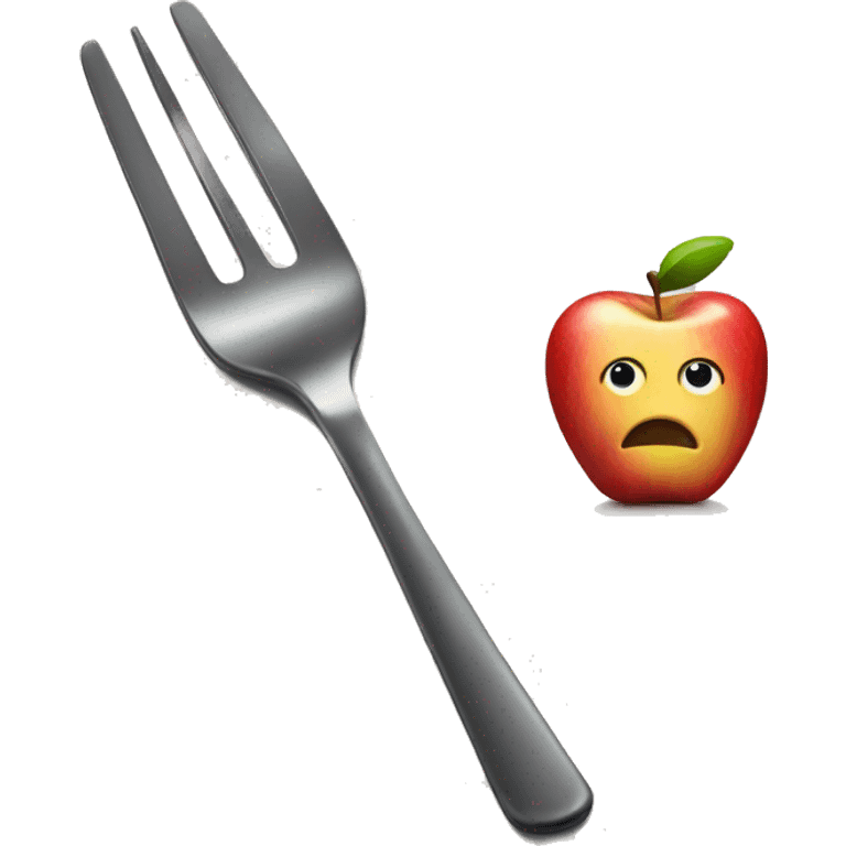 Fork and apple emoji