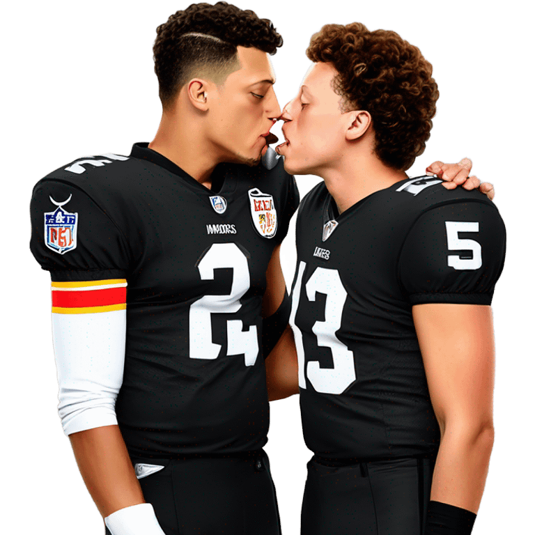 Patrick ￼Mahomes kissing referee  emoji